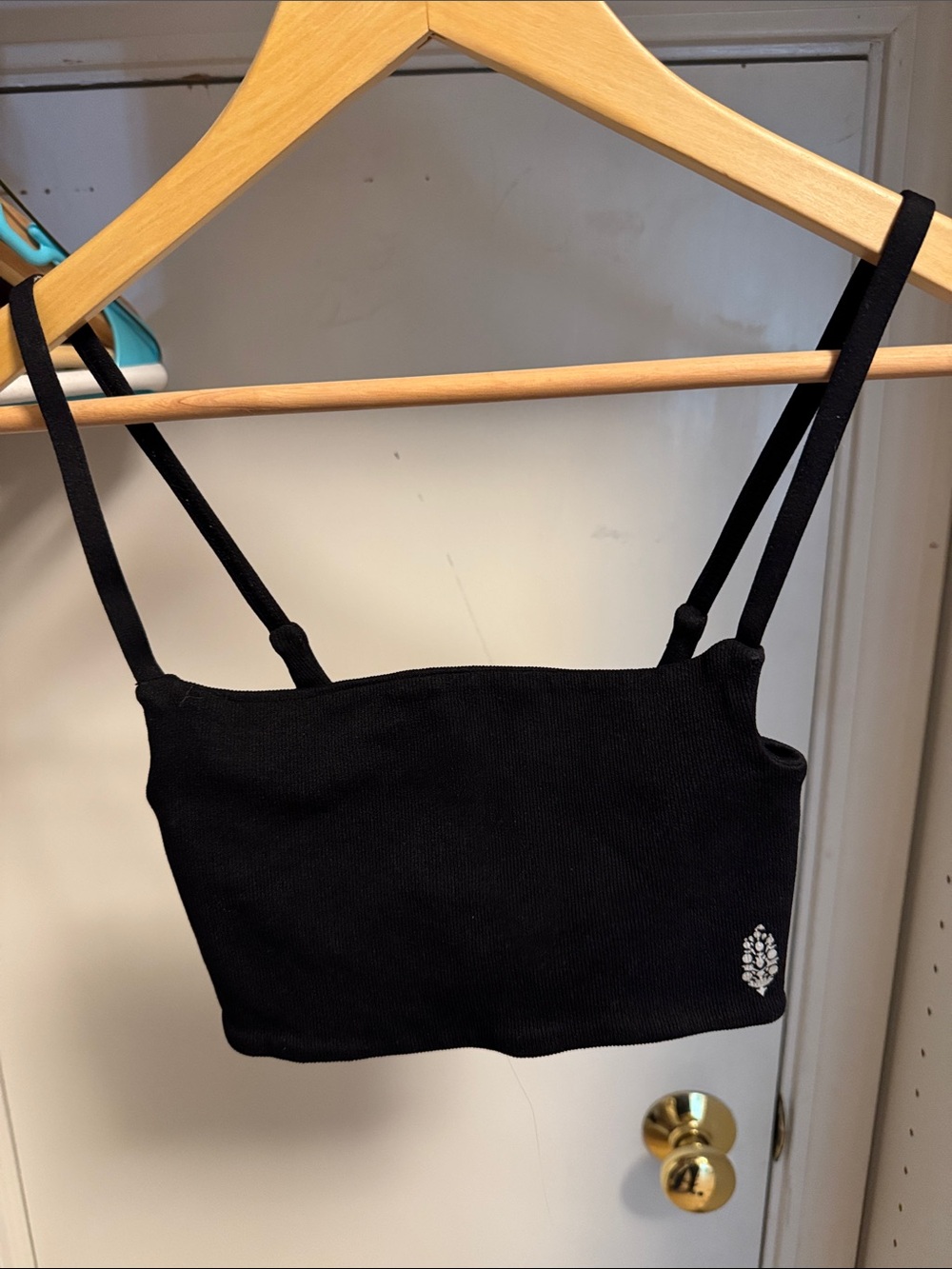 Free people black cropped tank bra size xs